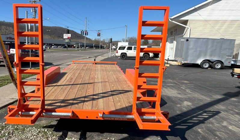 2025 BWISE/BRI-MAR 84″ x 18′ EQUIPMENT TRAILER-9,990 GVW ELECTRIC BRAKES AND ADJUSTABLE RAMPS (EH18-10ELE)-ORANGE full