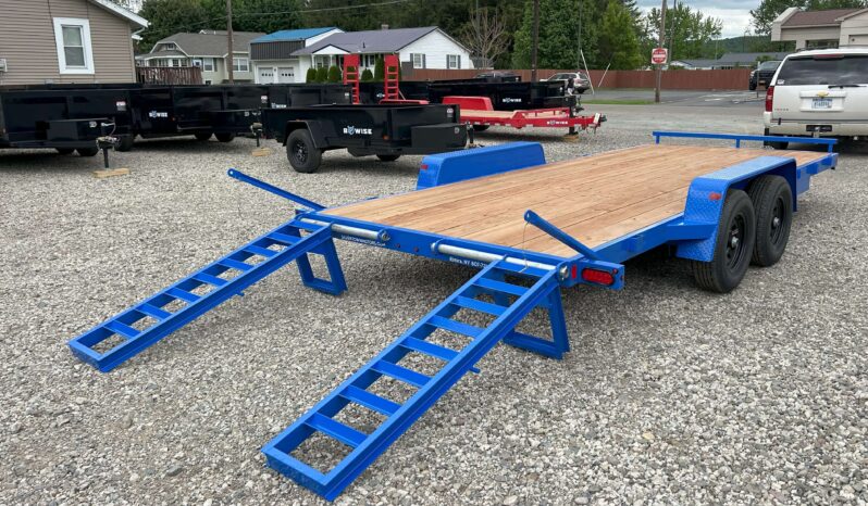 2025 BWISE/BRI-MAR 84″ x 20′ EQUIPMENT TRAILER-9,990 GVW ELECTRIC BRAKES AND ADJUSTABLE RAMPS (EH20-10ELE)-BLUE full