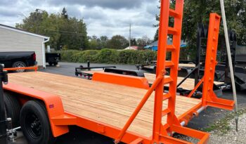 2025 BWISE/BRI-MAR 84″ x 18′ EQUIPMENT TRAILER-9,990 GVW ELECTRIC BRAKES AND ADJUSTABLE RAMPS (EH18-10ELE)-ORANGE full