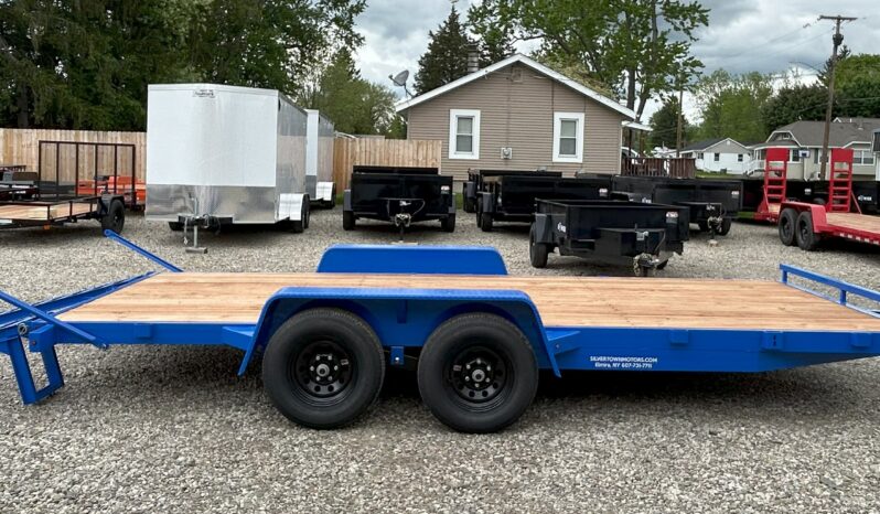 2025 BWISE/BRI-MAR 84″ x 18′ EQUIPMENT TRAILER-9,990 GVW ELECTRIC BRAKES AND ADJUSTABLE RAMPS (EH18-10ELE)-BLUE full