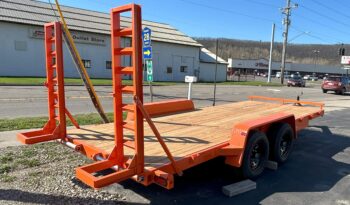 2025 BWISE/BRI-MAR 84″ x 18′ EQUIPMENT TRAILER-9,990 GVW ELECTRIC BRAKES AND ADJUSTABLE RAMPS (EH18-10ELE)-ORANGE full