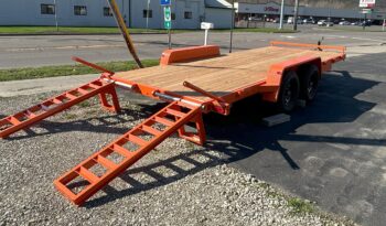 2025 BWISE/BRI-MAR 84″ x 18′ EQUIPMENT TRAILER-9,990 GVW ELECTRIC BRAKES AND ADJUSTABLE RAMPS (EH18-10ELE)-ORANGE full