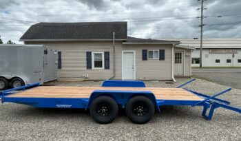 2025 BWISE/BRI-MAR 84″ x 18′ EQUIPMENT TRAILER-9,990 GVW ELECTRIC BRAKES AND ADJUSTABLE RAMPS (EH18-10ELE)-BLUE full