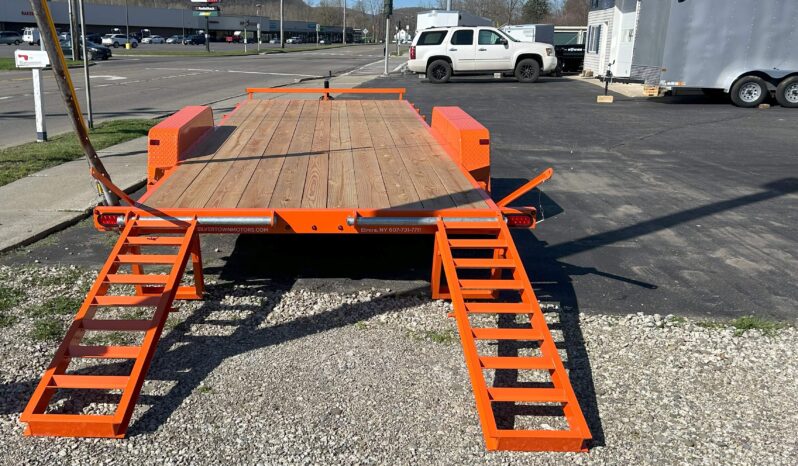 2025 BWISE/BRI-MAR 84″ x 18′ EQUIPMENT TRAILER-9,990 GVW ELECTRIC BRAKES AND ADJUSTABLE RAMPS (EH18-10ELE)-ORANGE full