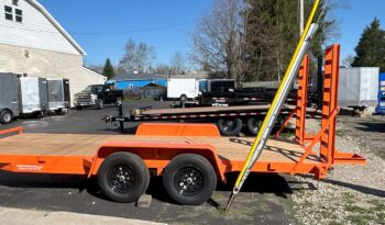 2025 BWISE/BRI-MAR 84″ x 18′ EQUIPMENT TRAILER-9,990 GVW ELECTRIC BRAKES AND ADJUSTABLE RAMPS (EH18-10ELE)-ORANGE full