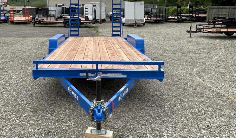 2025 BWISE/BRI-MAR 84″ x 18′ EQUIPMENT TRAILER-9,990 GVW ELECTRIC BRAKES AND ADJUSTABLE RAMPS (EH18-10ELE)-BLUE full