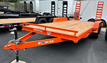 2025 BWISE/BRI-MAR 84″ x 18′ EQUIPMENT TRAILER-9,990 GVW ELECTRIC BRAKES AND ADJUSTABLE RAMPS (EH18-10ELE)-ORANGE full