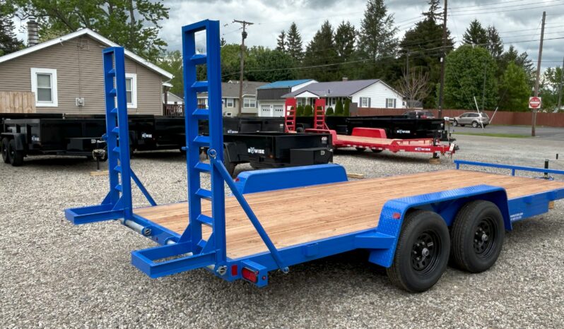 2025 BWISE/BRI-MAR 84″ x 20′ EQUIPMENT TRAILER-9,990 GVW ELECTRIC BRAKES AND ADJUSTABLE RAMPS (EH20-10ELE)-BLUE full