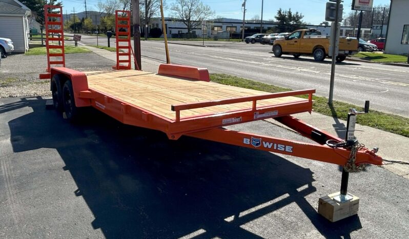 2025 BWISE/BRI-MAR 84″ x 18′ EQUIPMENT TRAILER-9,990 GVW ELECTRIC BRAKES AND ADJUSTABLE RAMPS (EH18-10ELE)-ORANGE full