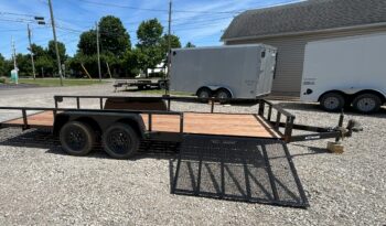 2024 BWISE/BRI-MAR 7′ x 18′ UTILITY LANDSCAPING TRAILER-7,000 GVW, SIDE RAMP, SPLIT REAR GATE & ELECTRIC BRAKES (UT-718) full