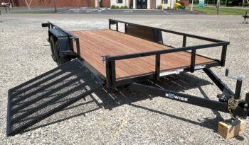 2024 BWISE/BRI-MAR 7′ x 18′ UTILITY LANDSCAPING TRAILER-7,000 GVW, SIDE RAMP, SPLIT REAR GATE & ELECTRIC BRAKES (UT-718) full