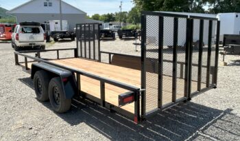 2024 BWISE/BRI-MAR 7′ x 18′ UTILITY LANDSCAPING TRAILER-7,000 GVW, SIDE RAMP, SPLIT REAR GATE & ELECTRIC BRAKES (UT-718) full