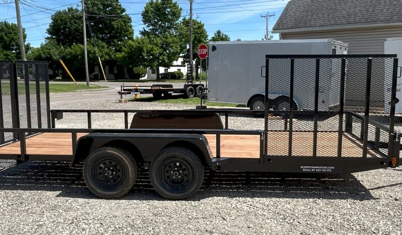 2024 BWISE/BRI-MAR 7′ x 18′ UTILITY LANDSCAPING TRAILER-7,000 GVW, SIDE RAMP, SPLIT REAR GATE & ELECTRIC BRAKES (UT-718) full