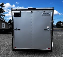 2026 HAULMARK PASSPORT DELUXE 7′ x 12′ ENCLOSED CARGO TRAILER-7,000 GVW, 7’0″ INTERIOR, V-NOSE, ELECTRIC BRAKES AND RAMP DOOR (PP712T2-D)-SILVER full