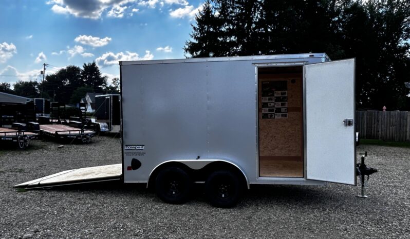 Haulmark 7x12-7k Enclosed Cargo Trailer, 7' Interior Ramp Door-Right Side View-Doors open