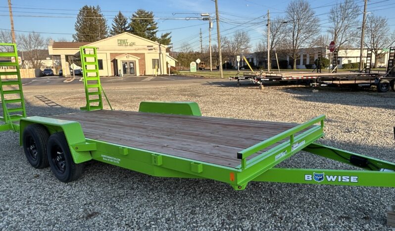 2026 BWISE / BRI-MAR 7′ x 18′ EQUIPMENT TRAILER-9,990 GVW ELECTRIC BRAKES AND ADJUSTABLE RAMPS (EH18-10ELE)-LIME GREEN full