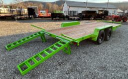 2026 BWISE / BRI-MAR 7′ x 18′ EQUIPMENT TRAILER-9,990 GVW ELECTRIC BRAKES AND ADJUSTABLE RAMPS (EH18-10ELE)-LIME GREEN full