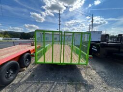 2026 BWISE 7×18 UTILITY TRAILER – 7,000 lb GVW | SPLIT RAMP GATE | ELECTRIC BRAKES | SALE $4,495 (UT-718)-LIME GREEN full