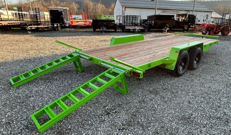 2026 BWISE / BRI-MAR 7′ x 18′ EQUIPMENT TRAILER-9,990 GVW ELECTRIC BRAKES AND ADJUSTABLE RAMPS (EH18-10ELE)-LIME GREEN full