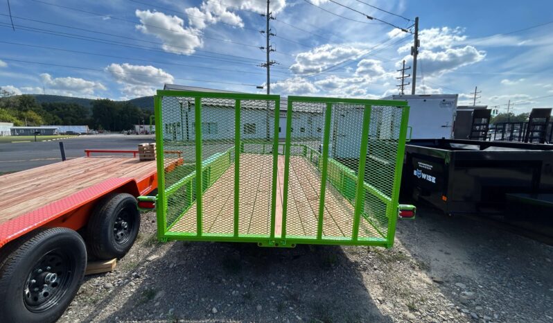 2026 BWISE 7×18 UTILITY TRAILER – 7,000 lb GVW | SPLIT RAMP GATE | ELECTRIC BRAKES | SALE $4,495 (UT-718)-LIME GREEN full