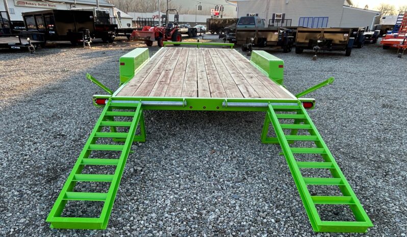 2026 BWISE / BRI-MAR 7′ x 18′ EQUIPMENT TRAILER-9,990 GVW ELECTRIC BRAKES AND ADJUSTABLE RAMPS (EH18-10ELE)-LIME GREEN full