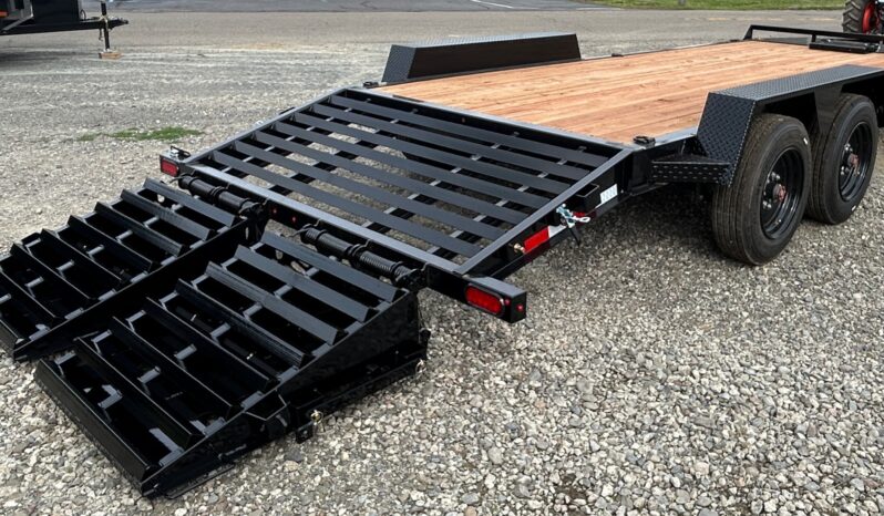 2026 BWISE 7×20-17.6k GVW EQUIPMENT TRAILER-ELECTRIC BRAKES AND FULL WIDTH RAMPS w/SPRING ASSIST (EF20-16HD) full