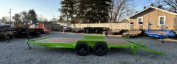 2026 BWISE / BRI-MAR 7′ x 18′ EQUIPMENT TRAILER-9,990 GVW ELECTRIC BRAKES AND ADJUSTABLE RAMPS (EH18-10ELE)-LIME GREEN
