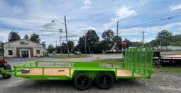 2026 BWISE 7×18 UTILITY TRAILER – 7,000 lb GVW | SPLIT RAMP GATE | ELECTRIC BRAKES | SALE $4,495 (UT-718)-LIME GREEN
