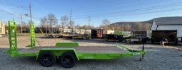 2026 BWISE / BRI-MAR 7′ x 18′ EQUIPMENT TRAILER-9,990 GVW ELECTRIC BRAKES AND ADJUSTABLE RAMPS (EH18-10ELE)-LIME GREEN full