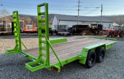 2026 BWISE / BRI-MAR 7′ x 18′ EQUIPMENT TRAILER-9,990 GVW ELECTRIC BRAKES AND ADJUSTABLE RAMPS (EH18-10ELE)-LIME GREEN full
