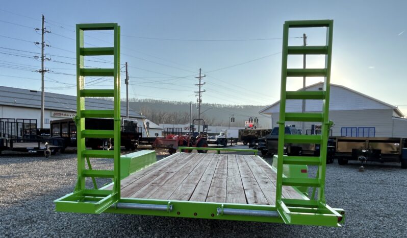 2026 BWISE / BRI-MAR 7′ x 18′ EQUIPMENT TRAILER-9,990 GVW ELECTRIC BRAKES AND ADJUSTABLE RAMPS (EH18-10ELE)-LIME GREEN full