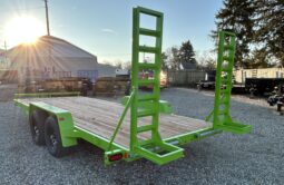 2026 BWISE / BRI-MAR 7′ x 18′ EQUIPMENT TRAILER-9,990 GVW ELECTRIC BRAKES AND ADJUSTABLE RAMPS (EH18-10ELE)-LIME GREEN full