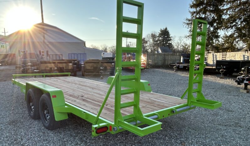 2026 BWISE / BRI-MAR 7′ x 18′ EQUIPMENT TRAILER-9,990 GVW ELECTRIC BRAKES AND ADJUSTABLE RAMPS (EH18-10ELE)-LIME GREEN full
