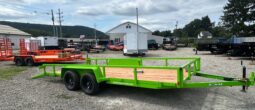 2026 BWISE 7×18 UTILITY TRAILER – 7,000 lb GVW | SPLIT RAMP GATE | ELECTRIC BRAKES | SALE $4,495 (UT-718)-LIME GREEN full