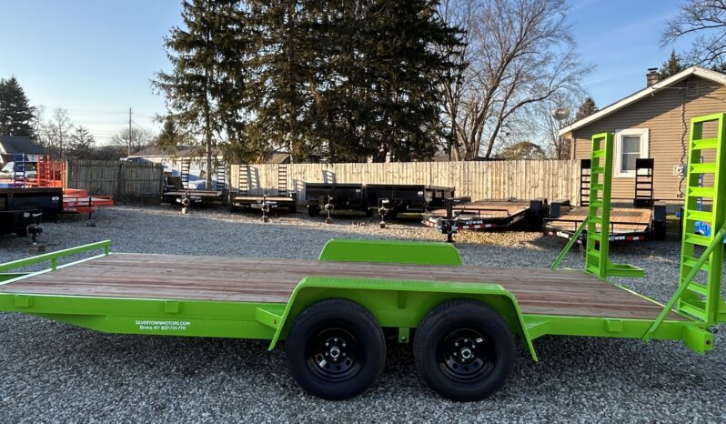 2026 BWISE / BRI-MAR 7′ x 18′ EQUIPMENT TRAILER-9,990 GVW ELECTRIC BRAKES AND ADJUSTABLE RAMPS (EH18-10ELE)-LIME GREEN full