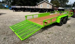 2026 BWISE 7×18 UTILITY TRAILER – 7,000 lb GVW | SPLIT RAMP GATE | ELECTRIC BRAKES | SALE $4,495 (UT-718)-LIME GREEN full