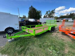 2026 BWISE 7×18 UTILITY TRAILER – 7,000 lb GVW | SPLIT RAMP GATE | ELECTRIC BRAKES | SALE $4,495 (UT-718)-LIME GREEN full