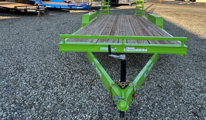 2026 BWISE / BRI-MAR 7′ x 18′ EQUIPMENT TRAILER-9,990 GVW ELECTRIC BRAKES AND ADJUSTABLE RAMPS (EH18-10ELE)-LIME GREEN full