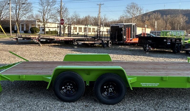 2026 BWISE / BRI-MAR 7′ x 18′ EQUIPMENT TRAILER-9,990 GVW ELECTRIC BRAKES AND ADJUSTABLE RAMPS (EH18-10ELE)-LIME GREEN full