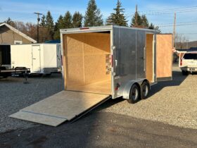2026 HAULMARK PASSPORT DELUXE 7×12 ENCLOSED CARGO TRAILER-7,000 GVW V-NOSE, 7′ INTERIOR, 6’6″ RAMP DOOR (PP712T2-D)-GRAY