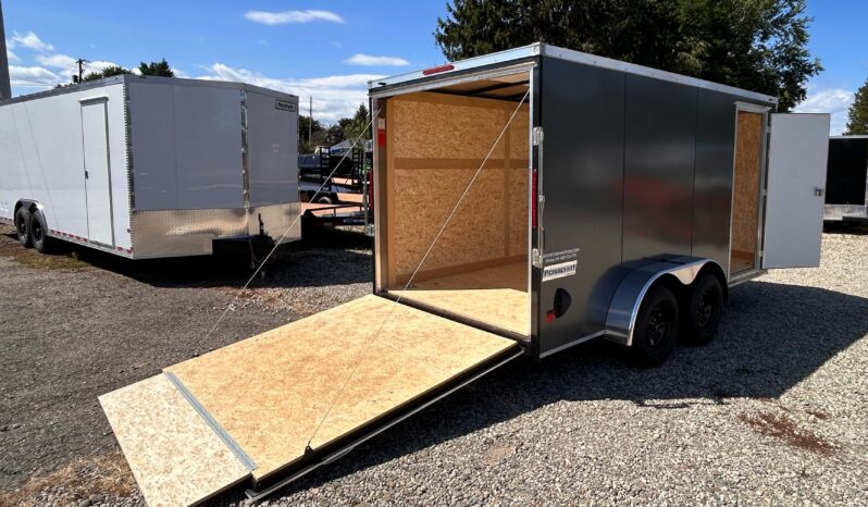 2027 7 X 14 Haulmark Passport Deluxe Enclosed Trailer-7,000 GVW, 7’0″ Interior, V-Nose, Ramp Door (PP714T2-D)-Gray full