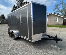 7 X 14 Haulmark Passport Deluxe Enclosed Cargo Trailer-7,000 GVW, 7’0″ Interior, V-Nose, Ramp Door (PP714T2-D)-Gray