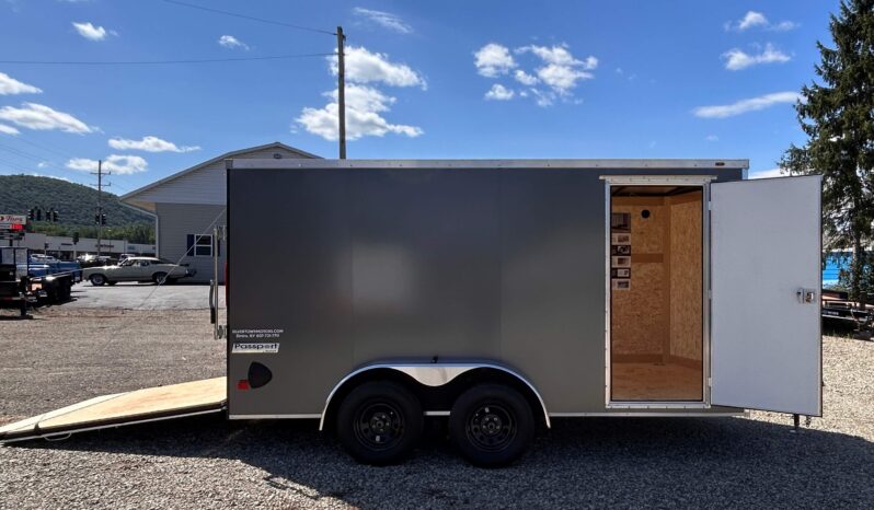 7x14-7k Haulmark Passport Deluxe-7' Interior, Ramp Door down, Right Side view
