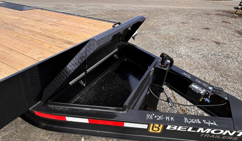 2027 BELMONT 8.5×20-14k DECKOVER EQUIPMENT TRAILER w/5′ SPRING ASSISTED LADDER RAMPS (DO920-14K) full