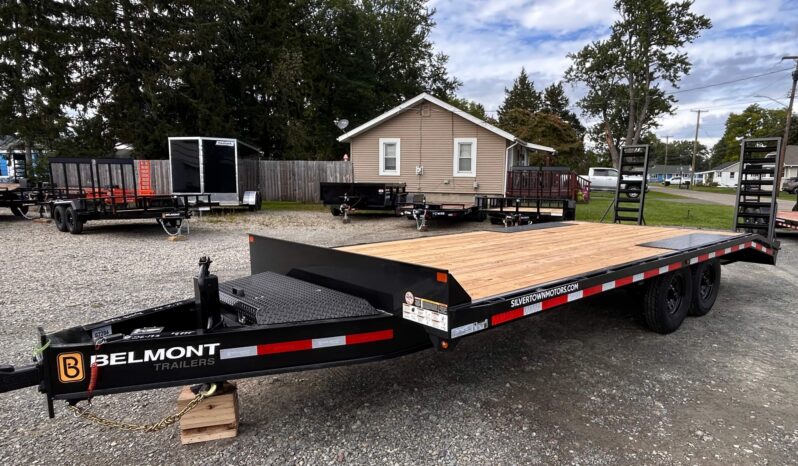 2027 BELMONT 8.5×20-14k DECKOVER EQUIPMENT TRAILER w/5′ SPRING ASSISTED LADDER RAMPS (DO920-14K) full