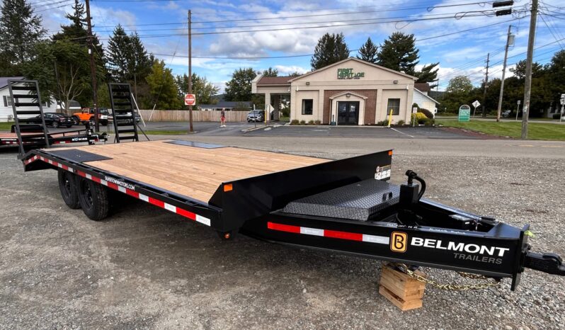 2027 BELMONT 8.5×20-14k DECKOVER EQUIPMENT TRAILER w/5′ SPRING ASSISTED LADDER RAMPS (DO920-14K) full